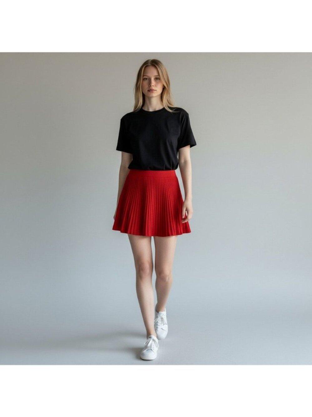 Torrid Womens Red Ribbed Knit Pleated Mini Skirt Size 2 Acrylic NWT